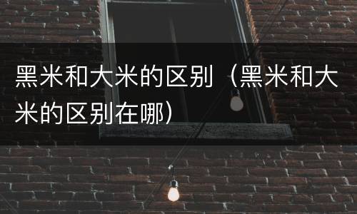 黑米和大米的区别（黑米和大米的区别在哪）