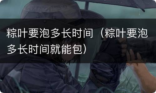 粽叶要泡多长时间（粽叶要泡多长时间就能包）