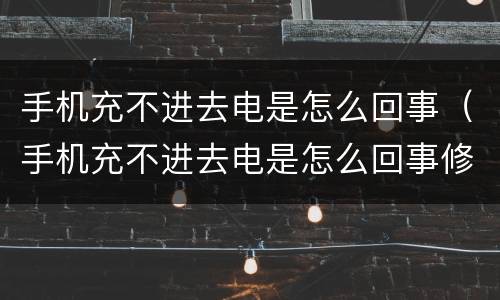 手机充不进去电是怎么回事（手机充不进去电是怎么回事修要多少钱）