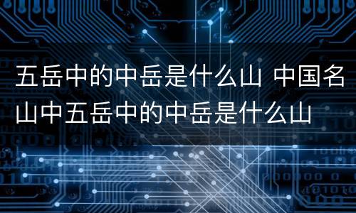 五岳中的中岳是什么山 中国名山中五岳中的中岳是什么山