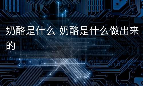 奶酪是什么 奶酪是什么做出来的