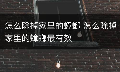 怎么除掉家里的蟑螂 怎么除掉家里的蟑螂最有效