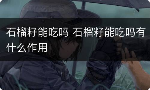 石榴籽能吃吗 石榴籽能吃吗有什么作用