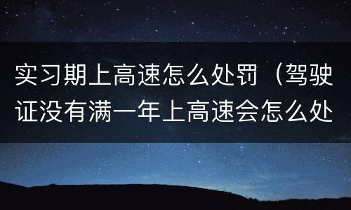 实习期上高速怎么处罚（驾驶证没有满一年上高速会怎么处罚）