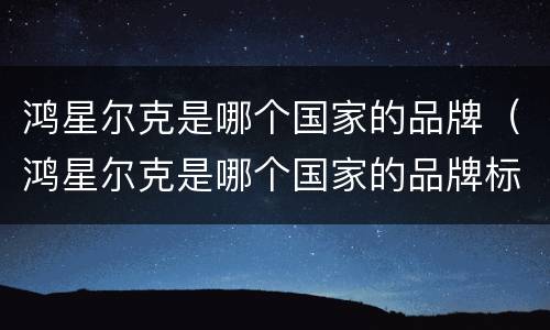 鸿星尔克是哪个国家的品牌（鸿星尔克是哪个国家的品牌标志）