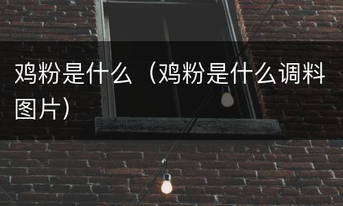 鸡粉是什么（鸡粉是什么调料图片）