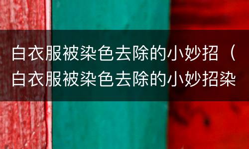 白衣服被染色去除的小妙招（白衣服被染色去除的小妙招染黄了）