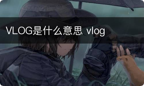 VLOG是什么意思 vlog