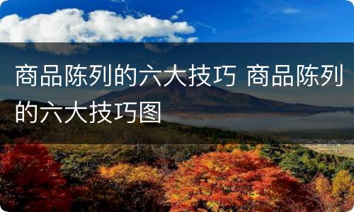 商品陈列的六大技巧 商品陈列的六大技巧图