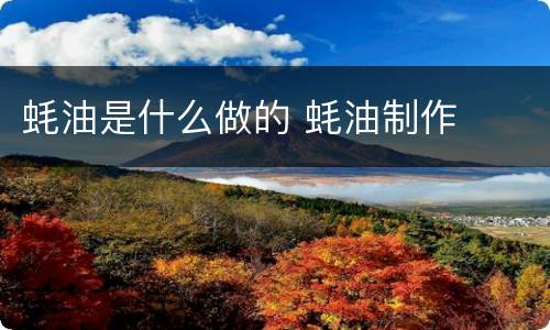 蚝油是什么做的 蚝油制作