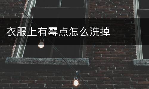衣服上有霉点怎么洗掉