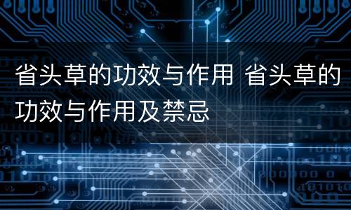 省头草的功效与作用 省头草的功效与作用及禁忌