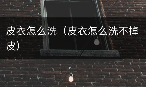 皮衣怎么洗（皮衣怎么洗不掉皮）