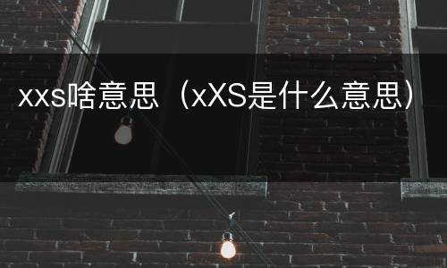 xxs啥意思（xXS是什么意思）