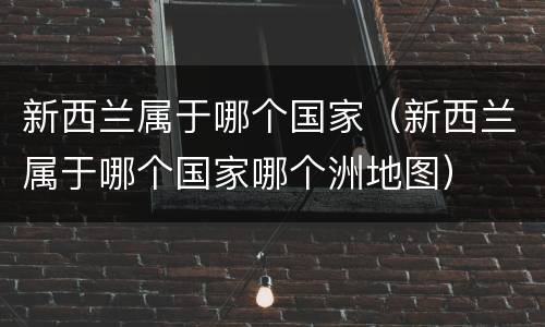 新西兰属于哪个国家（新西兰属于哪个国家哪个洲地图）