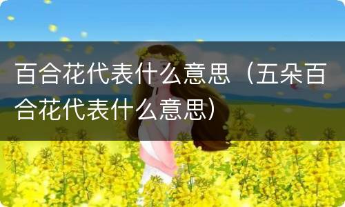百合花代表什么意思（五朵百合花代表什么意思）