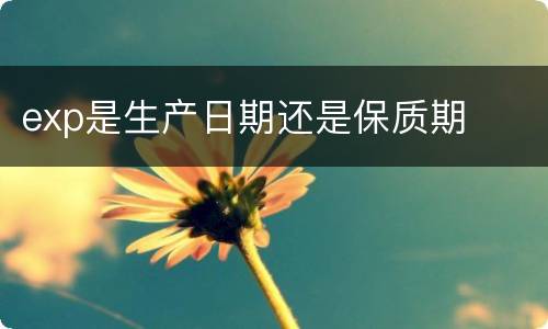 exp是生产日期还是保质期