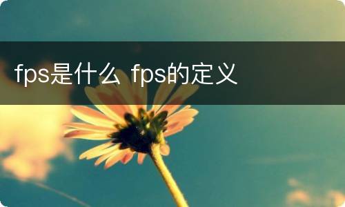 fps是什么 fps的定义