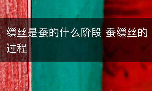 缫丝是蚕的什么阶段 蚕缫丝的过程