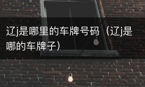 辽j是哪里的车牌号码（辽j是哪的车牌子）