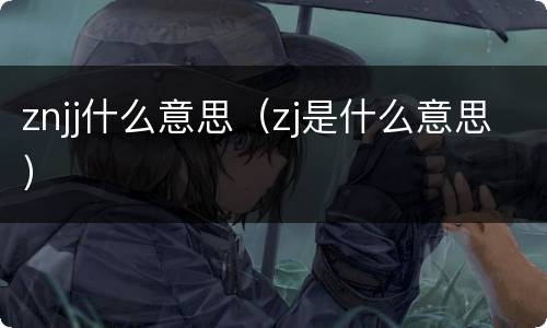 znjj什么意思（zj是什么意思）