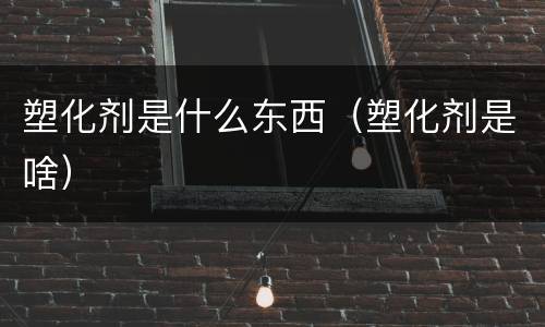 塑化剂是什么东西（塑化剂是啥）