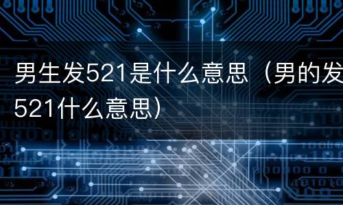 男生发521是什么意思（男的发521什么意思）