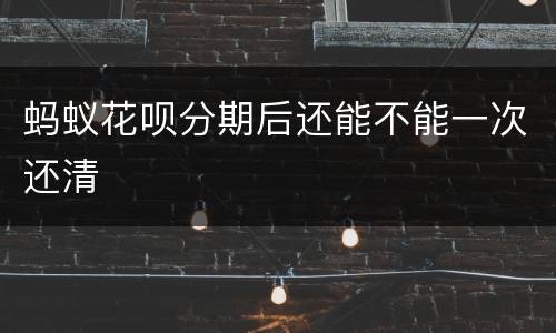 蚂蚁花呗分期后还能不能一次还清