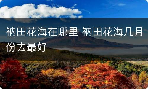 衲田花海在哪里 衲田花海几月份去最好