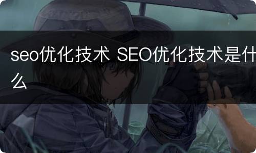 seo优化技术 SEO优化技术是什么