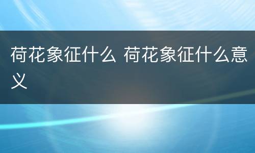 荷花象征什么 荷花象征什么意义