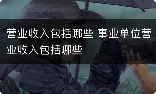 营业收入包括哪些 事业单位营业收入包括哪些