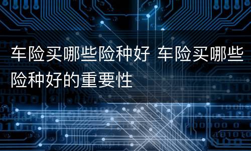 车险买哪些险种好 车险买哪些险种好的重要性