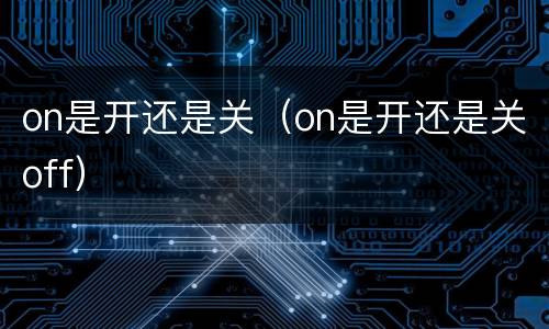 on是开还是关（on是开还是关off）