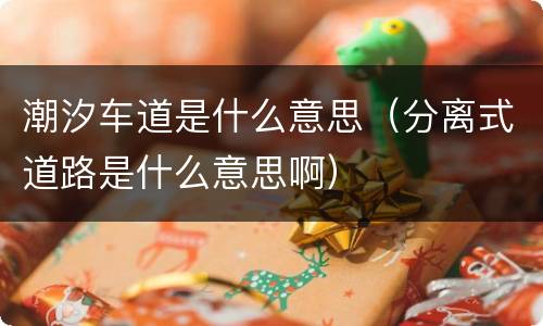 潮汐车道是什么意思（分离式道路是什么意思啊）