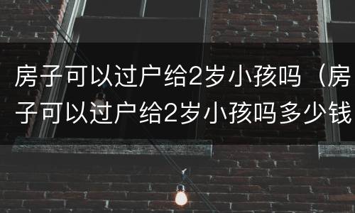 房子可以过户给2岁小孩吗（房子可以过户给2岁小孩吗多少钱）