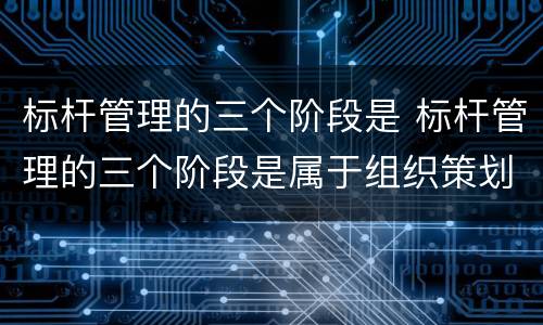 标杆管理的三个阶段是 标杆管理的三个阶段是属于组织策划