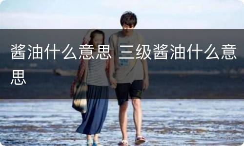 酱油什么意思 三级酱油什么意思