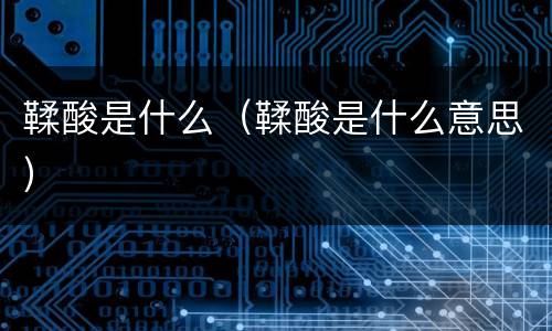 鞣酸是什么（鞣酸是什么意思）