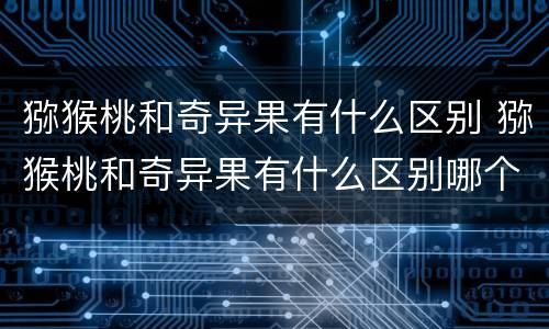 猕猴桃和奇异果有什么区别 猕猴桃和奇异果有什么区别哪个更好