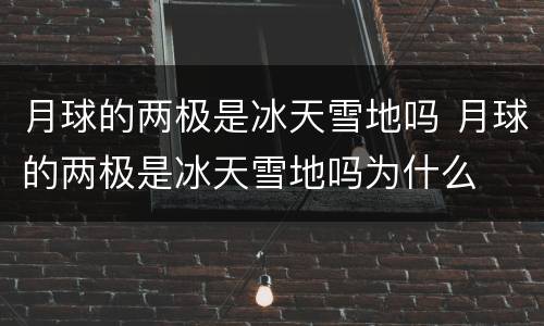 月球的两极是冰天雪地吗 月球的两极是冰天雪地吗为什么