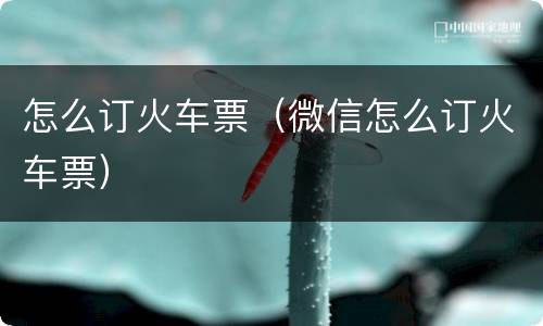 怎么订火车票（微信怎么订火车票）