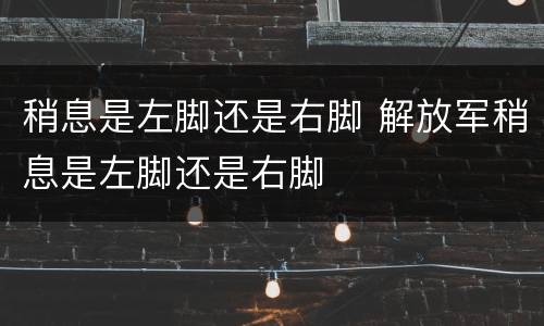 稍息是左脚还是右脚 解放军稍息是左脚还是右脚