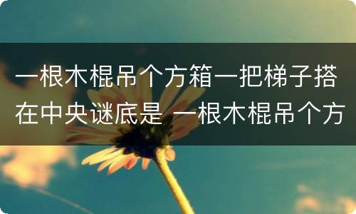 一根木棍吊个方箱一把梯子搭在中央谜底是 一根木棍吊个方箱一把梯子搭在中央打一字