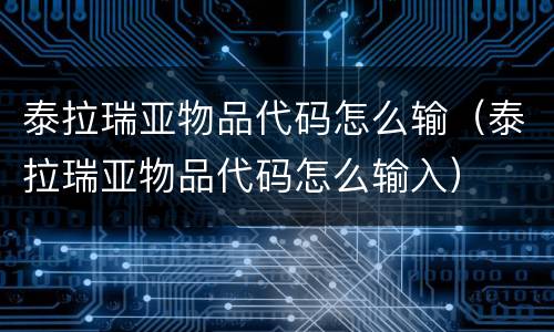 泰拉瑞亚物品代码怎么输（泰拉瑞亚物品代码怎么输入）