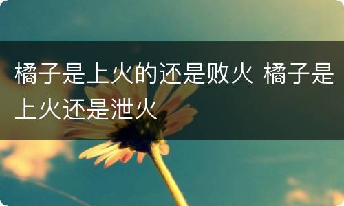 橘子是上火的还是败火 橘子是上火还是泄火