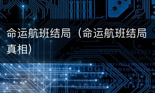 命运航班结局（命运航班结局真相）
