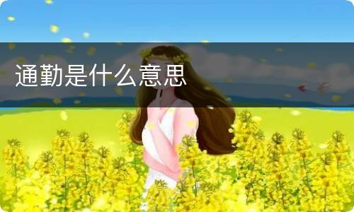 通勤是什么意思