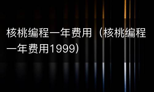 核桃编程一年费用（核桃编程一年费用1999）