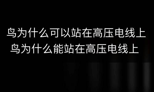 鸟为什么可以站在高压电线上 鸟为什么能站在高压电线上